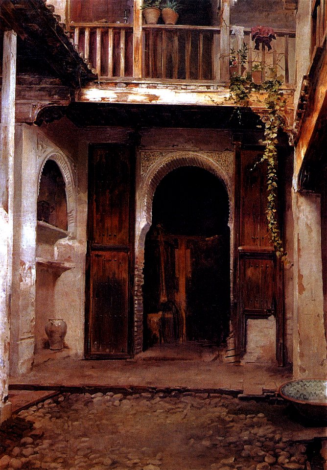 Jose Larrocha Gonzalez Patio de casa morisca de la plaza de Fatima