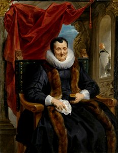 Jacob Jordaens - Portret van Magdalena de Cuyper. Free illustration for personal and commercial use.