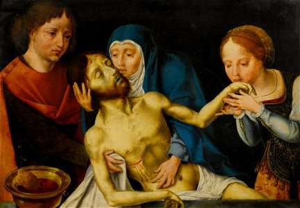 Joos van Cleve (follower) Lamentation of Christ. Free illustration for personal and commercial use.