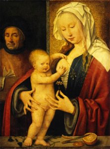 Joos van Cleve - The Holy Family - WGA05039. Free illustration for personal and commercial use.
