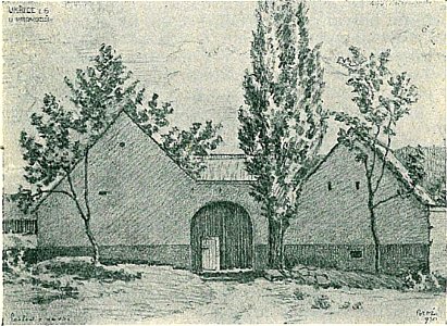 Josef Brož (1866-1949) - průčelí živnosti u Provodů v Uhřicích