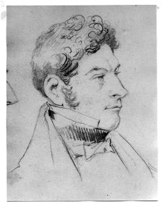 Jorge Beauchef, dibujo de retrato del perfil rostro