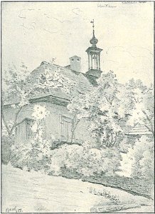 Josef Brož (1866-1949) - zvonička na střeše kovárny v Horním Záblatí