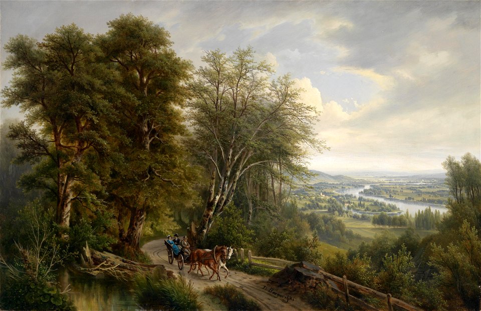 Josef Burgaritzky Donaulandschaft mit Blick auf Nußdorf