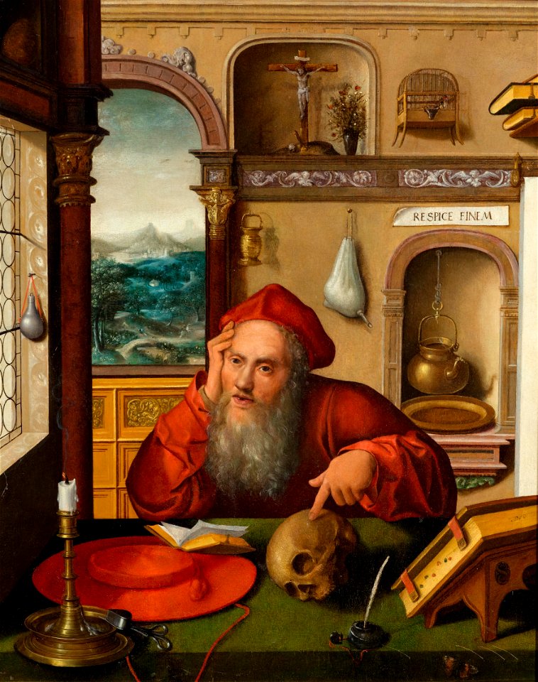 Joos van Cleve (Nachfolger) Heiliger Hieronymus im Gehäuse