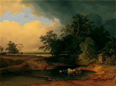 Josef Feid - Aulandschaft bei Abendstimmung - 3643 - Kunsthistorisches Museum