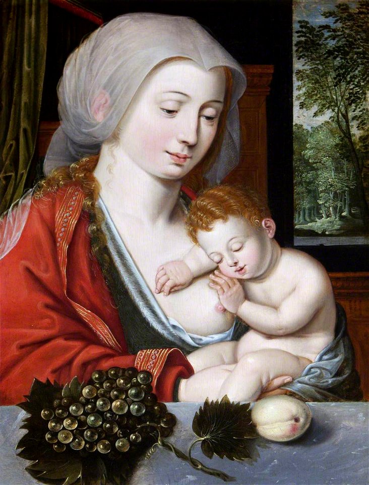 Joos van Cleve (c.1464-c.1540) (after) - The Madonna and Child with Grapes - 436129 - National Trust