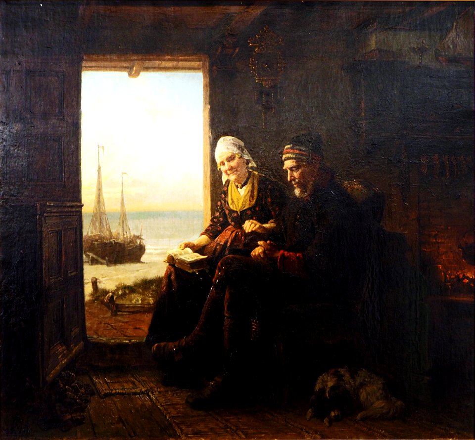 Jordan Interieur mit älterem Ehepaar und Aussicht auf das Meer@Albert König Museum20160904