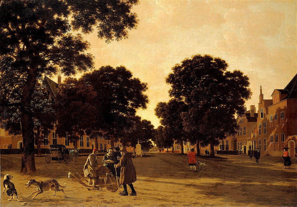 Joris van der Hagen, , Kunsthistorisches Museum Wien, Gemäldegalerie - Ansicht des Kneuterdijk im Haag - GG 6986 - Kunsthistorisches Museum