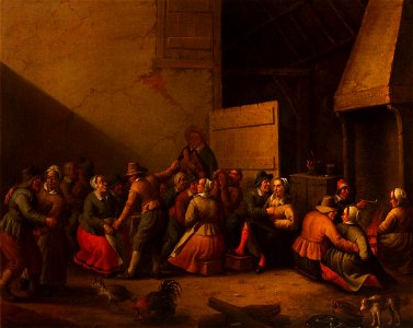 Joost Cornelisz. Droochsloot (1586-1666) - Peasants Carousing in a Barn - 836150 - National Trust