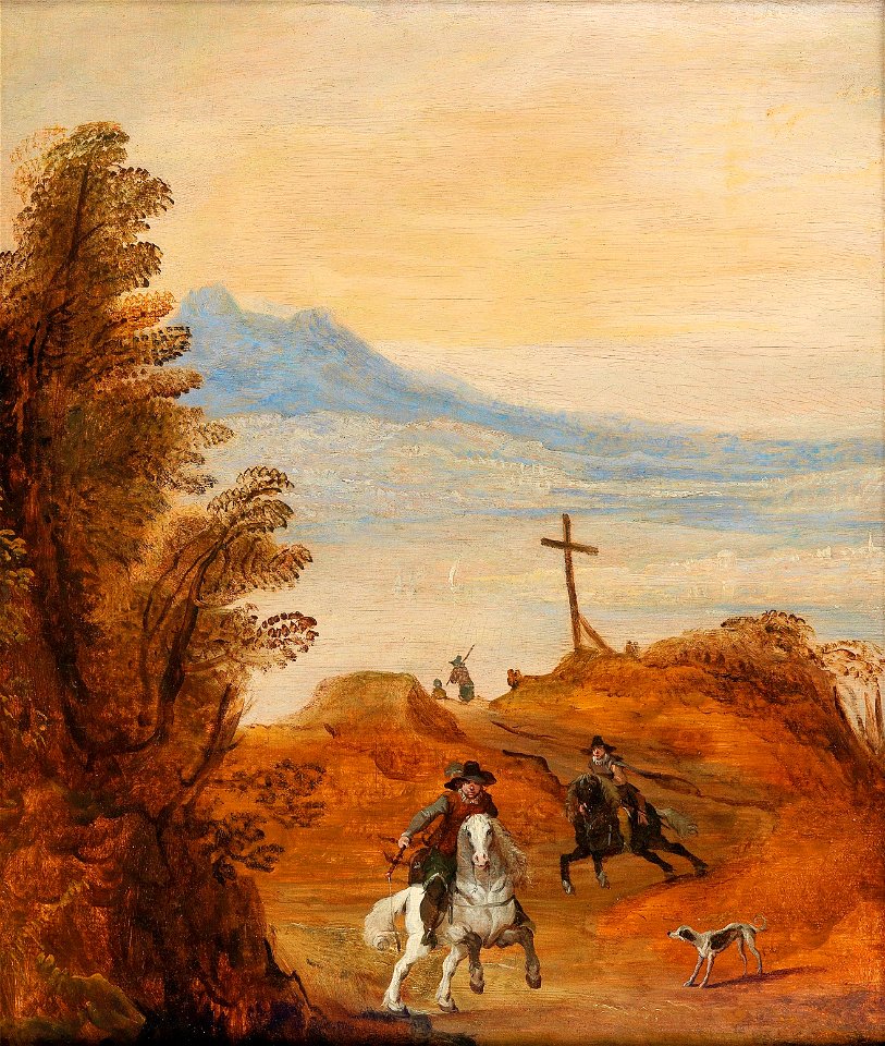 Joos de Momper (II) - A landscape with horsemen