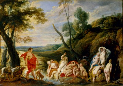 Jordaens Diana and Actaeon. Free illustration for personal and commercial use.