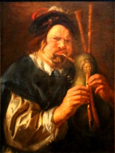 Jordaens-Rubenshuis-joueur de cornemuse. Free illustration for personal and commercial use.