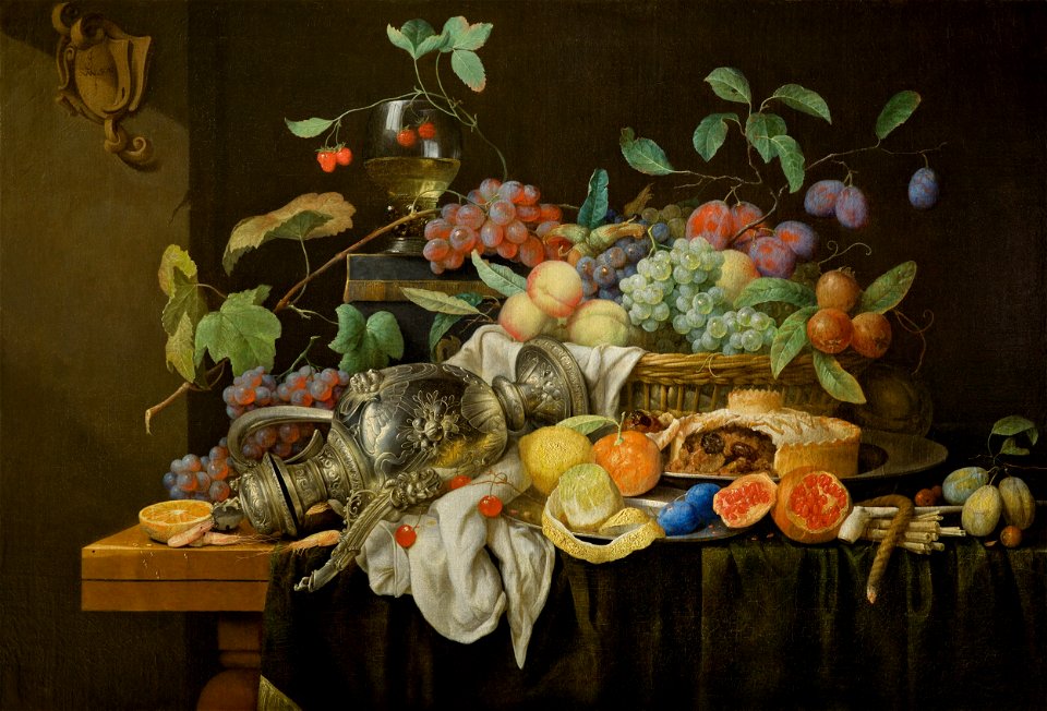 Joris van Son - Pronk Still Life with Overturned Silver Ewer