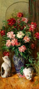 Josef Jungwirth Blumenstück mit Pfingstrrosen 1924