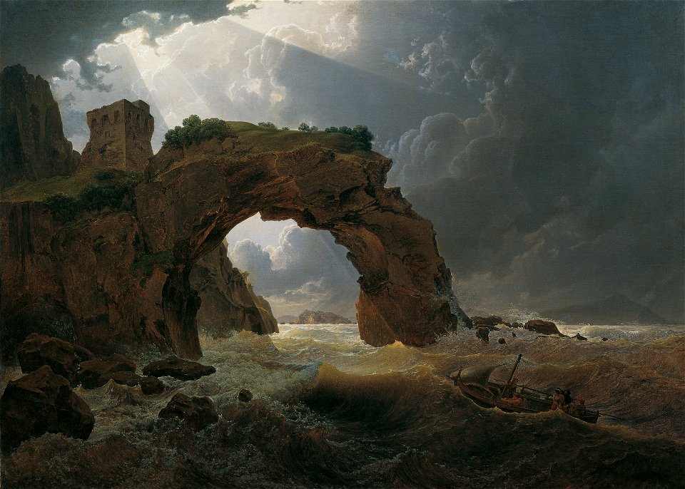 Josef Rebell - Meeressturm beim Arco di Miseno bei Miliscola mit Blick gegen Nisida - 2123 - Kunsthistorisches Museum