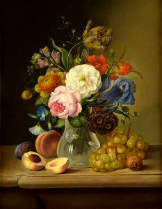 Josef Lauer Blumen- und Früchtestillleben