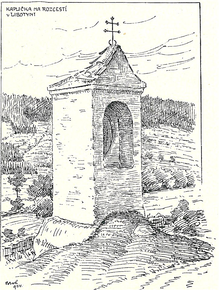 Josef Brož (1866-1949) - kaplička na rozcestí v Libotyni