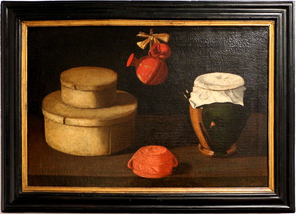 Josefa d'ayala (detta di óbidos), natura morta con scatole e vasellame, 1660-70 ca