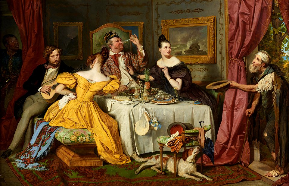 Josef Danhauser - Der reiche Prasser - 2087 - Österreichische Galerie Belvedere