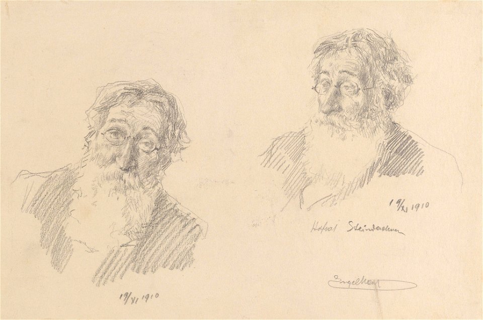 Josef Engelhart Porträtstudien Franz Steindachner