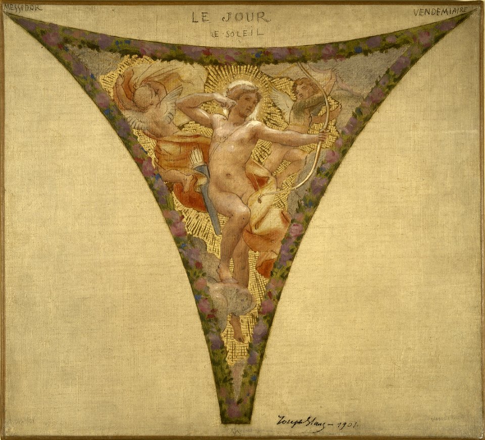 Joseph Blanc - Esquisse pour l'escalier des fêtes de l'Hôtel de Ville - Le Jour - le Soleil , Messidor - Vendémiaire - PPP3880 - Musée des Beaux-Arts de la ville de Paris