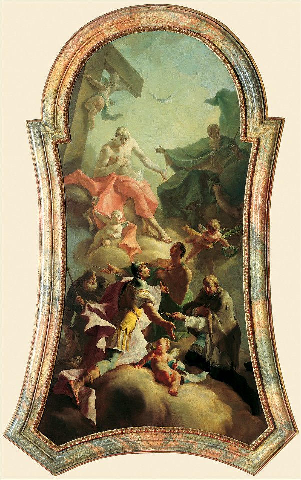 Josef Ignaz Mildorfer - Die Heilige Dreifaltigkeit mit vier Pestheiligen - 1653 - Österreichische Galerie Belvedere