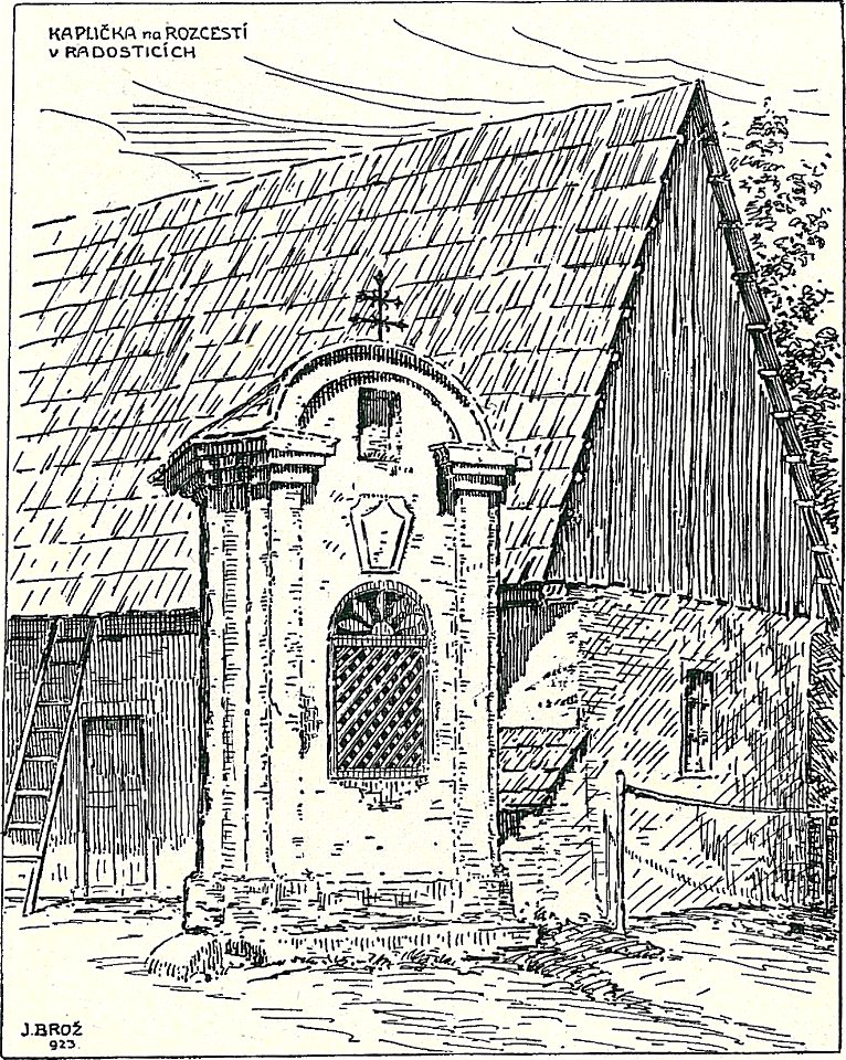 Josef Brož (1866-1949) - kaplička na rozcestí v Radosticích