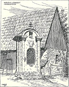 Josef Brož (1866-1949) - kaplička na rozcestí v Radosticích