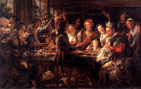 Jordaens Bean King 1635-1655. Free illustration for personal and commercial use.