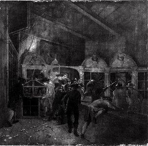 Josef Keller - De plundering van de winkel van de zilversmid G.A. Thiensma, op de Nieuwendijk (2 juni 1787) - SA 553 - Amsterdam Museum