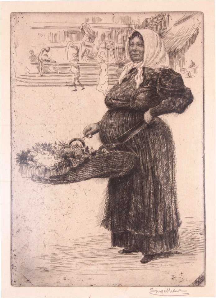 Josef Engelhart Blumenverkäuferin
