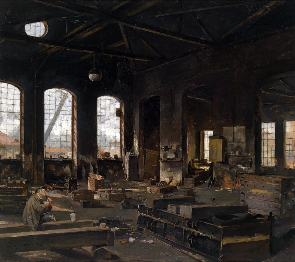 Josef Huber Mußestunde in der Werkstatt 1892
