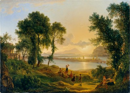 Josef Rebell - Sonnenuntergang über den Campi Flegrei gegen die Inseln Procida und Ischia - 4429 - Kunsthistorisches Museum