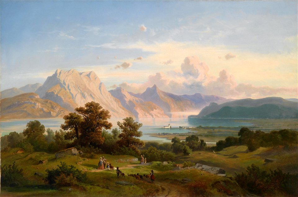 Josef Mayburger Blick auf Schloss Orth am Traunsee 1863