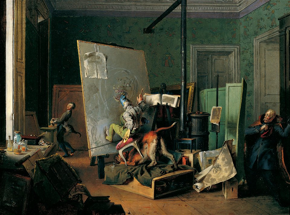 Josef Danhauser - Komische Szene im Atelier - 2552 - Kunsthistorisches Museum