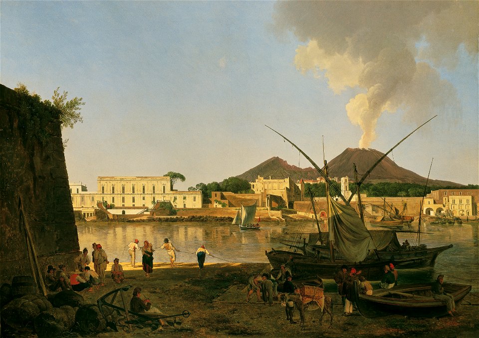 Josef Rebell - Der Hafen Granatello bei Portici mit dem Vesuv im Hintergrund - 2148 - Kunsthistorisches Museum