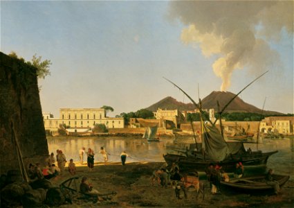 Josef Rebell - Der Hafen Granatello bei Portici mit dem Vesuv im Hintergrund - 2148 - Kunsthistorisches Museum