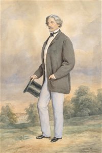 Josef Kriehuber Bildnis eines Herrn mit Zylinder 1863