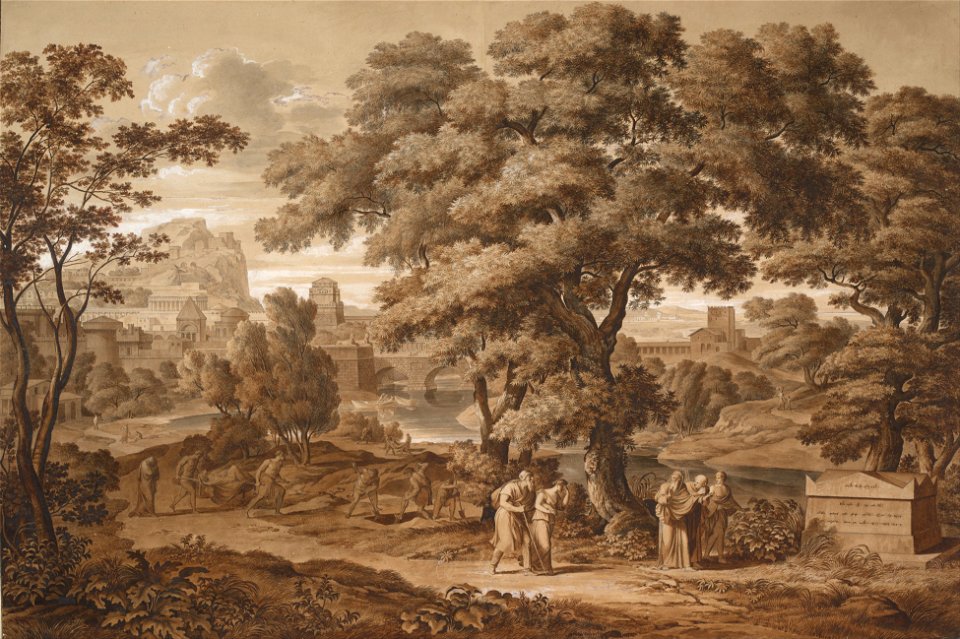 Joseph Anton Koch - Oedipus and Antigone Leave Thebes, 1797 - Google Art Project