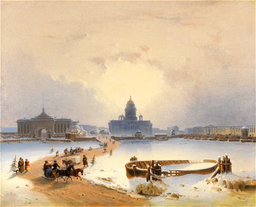 Joseph Andreas Weiss Schlittenfahrt über die Neva 1866