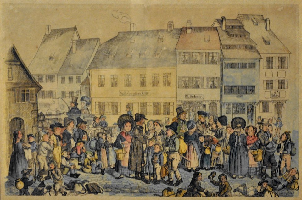 Joseph Bayer Kindermarkt koloriert
