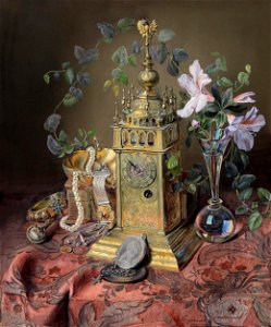 Josef Neugebauer Stillleben mit einer Uhr
