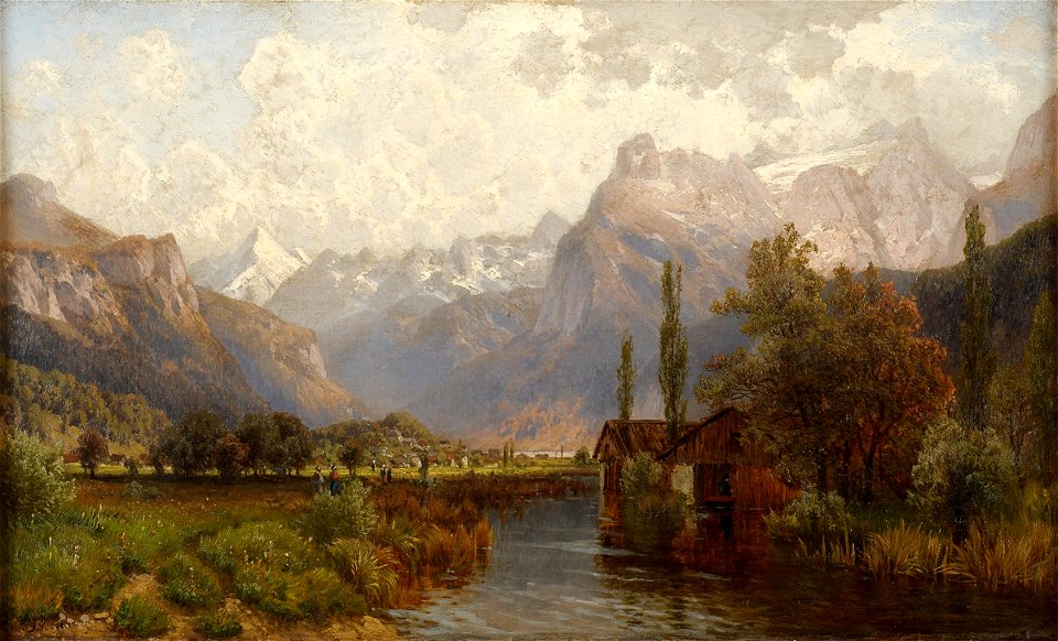 Josef Schoyerer Dorfansicht im Voralpenland