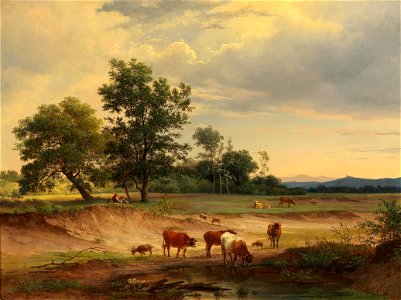 Josef Feid - Open Landscape with Herdsman Resting near Mödling