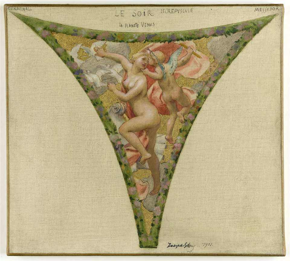 Joseph Blanc - Esquisse pour l'escalier des fêtes de l'Hôtel de Ville , Le Soir - PPP3881 - Musée des Beaux-Arts de la ville de Paris