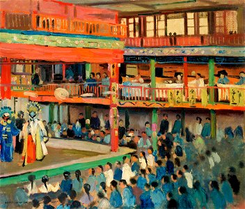 Joseph Lindon Smith - A Theater in Mukden, Manchuria - P3w15 - Isabella Stewart Gardner Museum