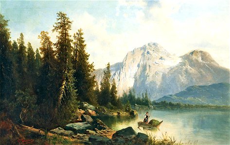 Josef Thoma Gebirgssee mit Boot