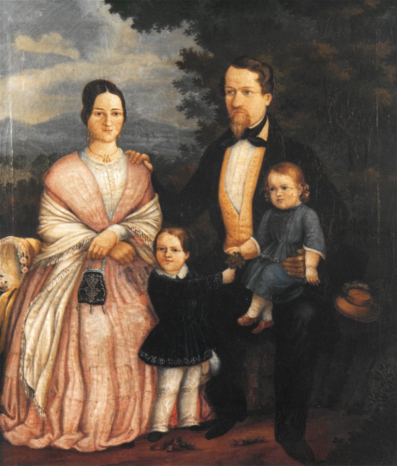 Joseph Bayer Selbstporträt mit Familie 1853