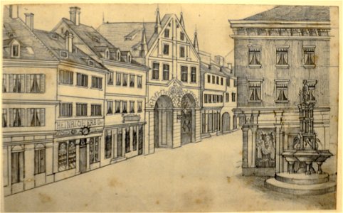 Joseph Bayer Marktstraße Altes Theater c1860